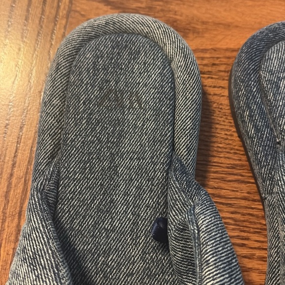Zara women’s textile denim blue knot slide sandals flat NWOT size 7 - Picture 3 of 10